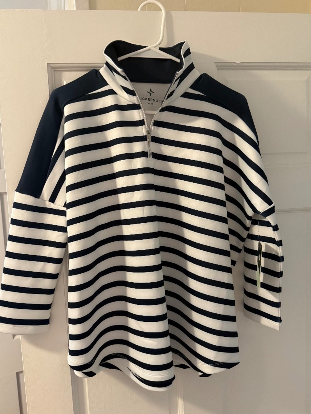 Blue and white Tuckernuck quarter zip